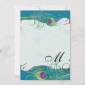 Peacock Feather in Swirls - Weddenschap Kaart (Achterkant)