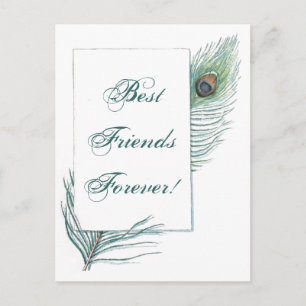  Peacock Feather Inspirerend BFF Quote Briefkaart