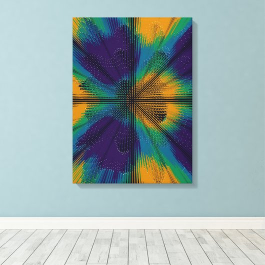 Peacock Feather Interference Pattern Canvas Afdruk (Insitu (Houten vloer))