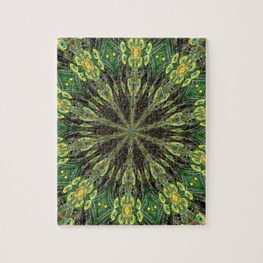 Peacock Feather Kaleidoscoop 2 Legpuzzel (Verticaal)