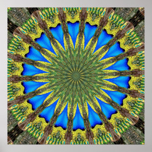 Peacock Feather Kaleidoscoop 3 Poster