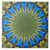Peacock Feather Kaleidoscoop 3 Tegeltje (Voorkant)