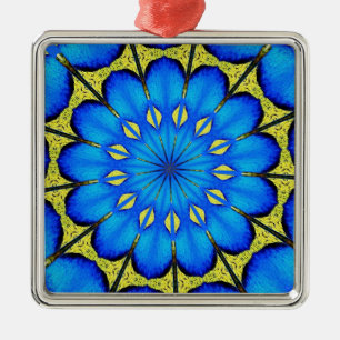 Peacock Feather Kaleidoscoop 4 Metalen Ornament