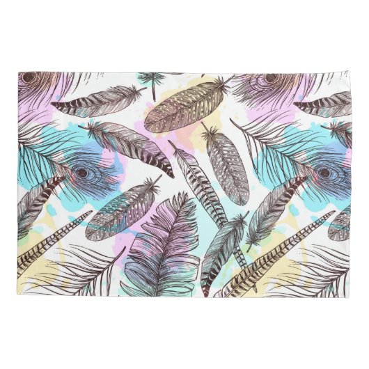 Peacock Feather Kussensloop (Achterkant-Links)