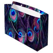 Peacock Feather Large Cadeauzakje (Achterkant Gekanteld)