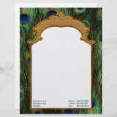 Peacock Feather Letterhead - Aanpassen Briefhoofd Sjabloon (Voorkant / Achterkant)