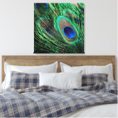 Peacock Feather Lucky Canvas Afdruk (Insitu (Slaapkamer))
