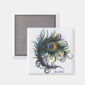 Peacock Feather Magnet Magneet (Voorkant / Achterkant)