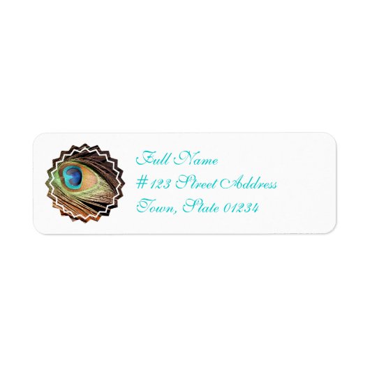 Peacock Feather Mailing Label (Voorkant)
