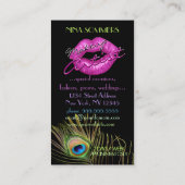 Peacock Feather Makeup Artist Visitekaartje (Achterkant)