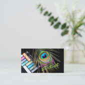 Peacock Feather Makeup Artist Visitekaartje (Staand voorkant)