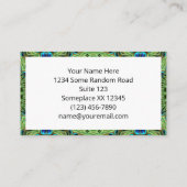 Peacock Feather Mandala Emerald en Blue Symmetry Visitekaartje (Achterkant)