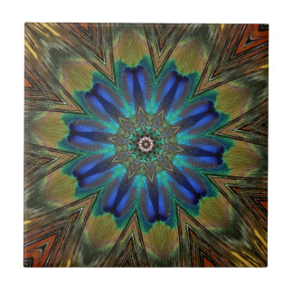 Peacock Feather Mandala Kaleidoscope Tegeltje