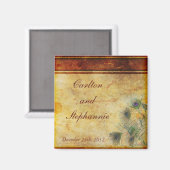 Peacock Feather Mariage Magnet Favoriser (Recto/Verso)