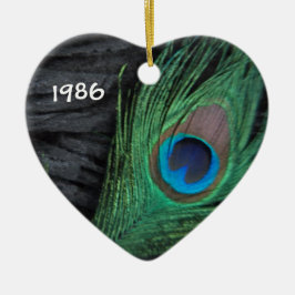 Peacock Feather met zwart Ornament