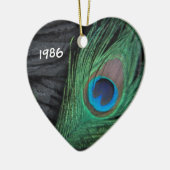 Peacock Feather met zwart Ornament (Links)