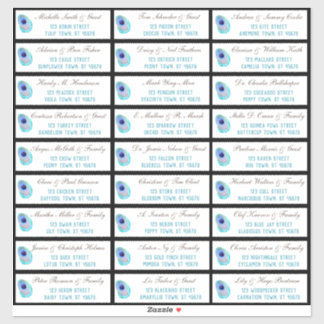 Peacock Feather Modern Wedding Gastenadres Sticker