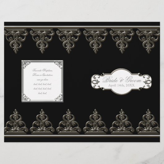 Peacock Feather n Swirls - Programme de mariage fo (Devant)