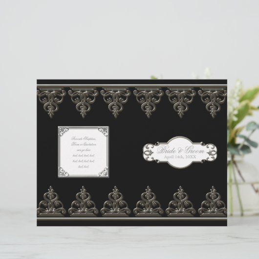 Peacock Feather n Swirls - Programme de mariage fo (Debout devant)