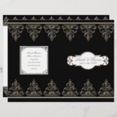 Peacock Feather n Swirls - Programme de mariage fo (Devant / Derrière)