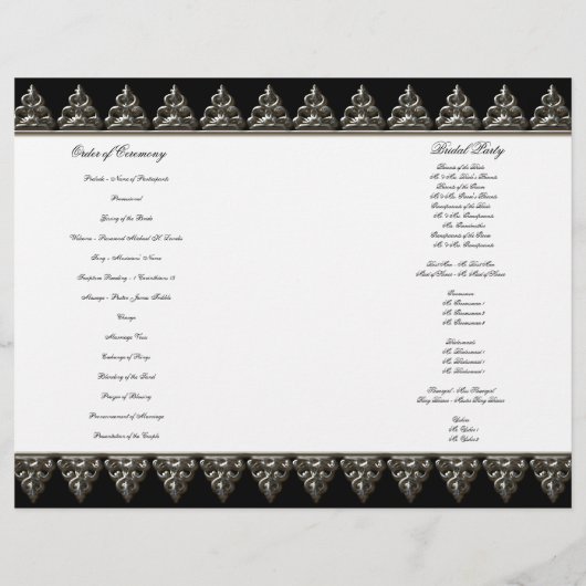 Peacock Feather n Swirls - Programme de mariage fo (Dos)