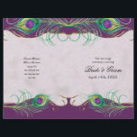 Peacock Feather n Swirls - Programme de mariage fo<br><div class="desc">Ce programme de mariage devra être plié lorsque vous le recevrez, il est expédié sous forme de feuille plate. Je recommande de l'emmener dans une imprimerie et de les faire marquer et plier pour vous pour ce qui est généralement un coût très nominal. Une deuxième page (intérieure) est disponible si...</div>