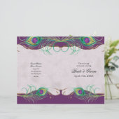 Peacock Feather n Swirls - Programme de mariage fo (Debout devant)