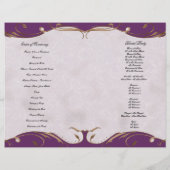 Peacock Feather n Swirls - Programme de mariage fo (Dos)