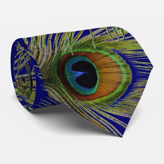 Peacock Feather Necktie Stropdas (Opgerold)