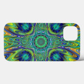 Peacock Feather Neon Fractal Funky Designer Art Case-Mate iPhone Case (Achterkant (horizontaal))