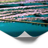 Peacock Feather op Turquoise Poster (Hoek)