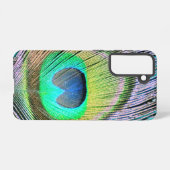 Peacock Feather op Turquoise Samsung Galaxy Hoesje (Achterkant horizontaal)