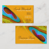 Peacock Feather Orange Carte de visite (Devant / Derrière)