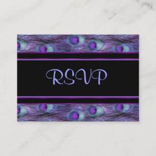 Peacock Feather Paarse - RSVP Informatiekaartje