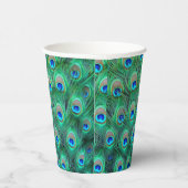 Peacock Feather Paper Cups Papieren Bekers (Rechts)