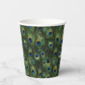 Peacock Feather Paper Cups Papieren Bekers (Voorkant)