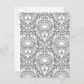 Peacock Feather Patroon Doodle Briefkaart (Voorkant / Achterkant)