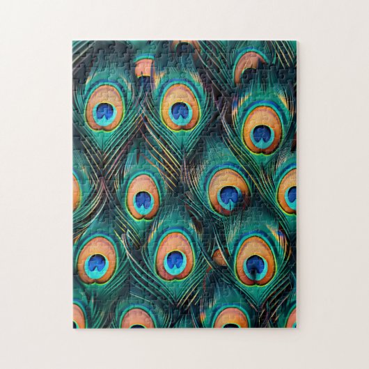 Peacock Feather Pattern Legpuzzel (Verticaal)