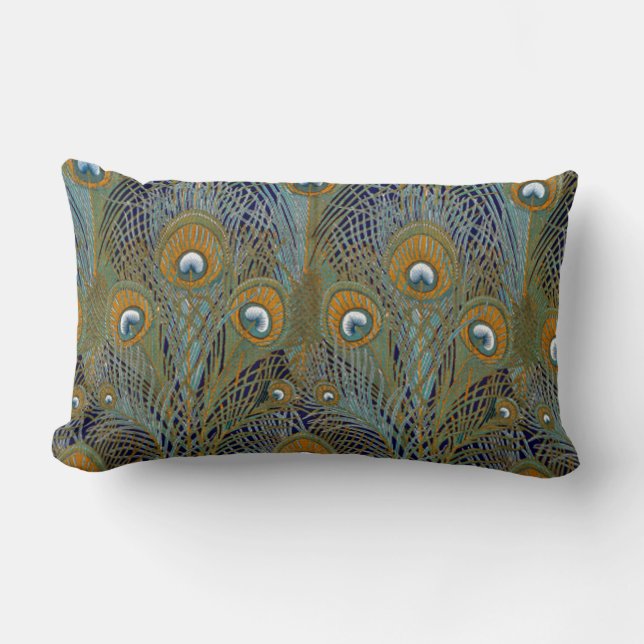 Peacock Feather Pillow Kussen (Voorkant)