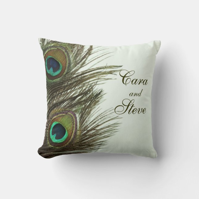 Peacock Feather  Pillow Kussen (Voorkant)