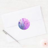 Peacock Feather Pink & Blue Boho Party Favor Ronde Sticker (Envelop)