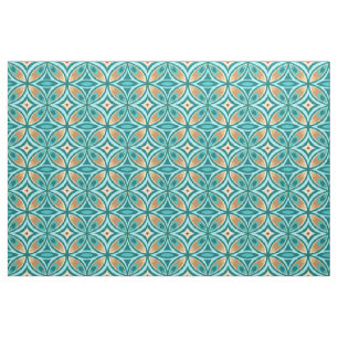 Peacock Feather Print op Pima Cotton Stof
