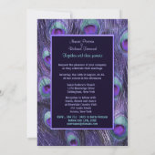 Peacock Feather Purple - Faire-part de mariage pho (Dos)