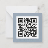 Peacock Feather QR Code Weddenschap RSVP Enclosure Notitiekaartje (Achterkant)
