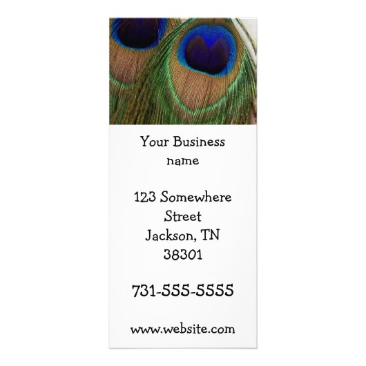 Peacock Feather Rack-kaarten Reclamekaart (Voorkant)