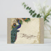 Peacock & Feather Réception officielle Invitation (Debout devant)