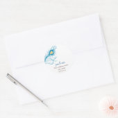 Peacock Feather Return Adres Bruiloft labels (Envelop)