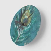 Peacock Feather Ronde Klok (Hoek)