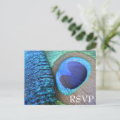 Peacock Feather RSVP-Briefkaart Uitnodiging Briefkaart (Staand voorkant)