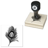 Peacock Feather Rubberstempel (Gestempeld)